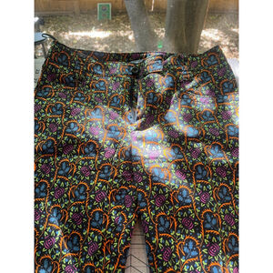 Women's PRADA Black Orange Floral Trousers Size 6